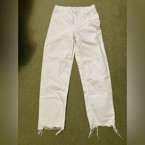 American Eagle wide leg jeans with light distressing